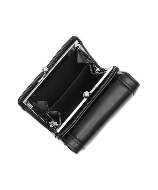 WEGO フラワーガマ口ウォレット ブラック