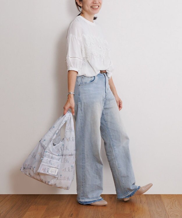 ACE BAGS & LUGGAGE 【折り畳み】 HAyU × ace. マルシェバッグ エコバッグ 猫柄 23L 17871 行進B