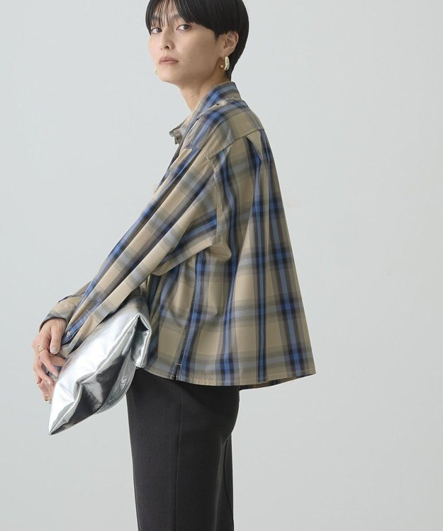 AMERICAN HOLIC イージーケアショート丈チェックシャツ Beige