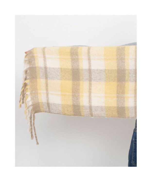 UNBILLION カシュネ cache nez / リサイクルポリペールカラーチェックストール イエロー