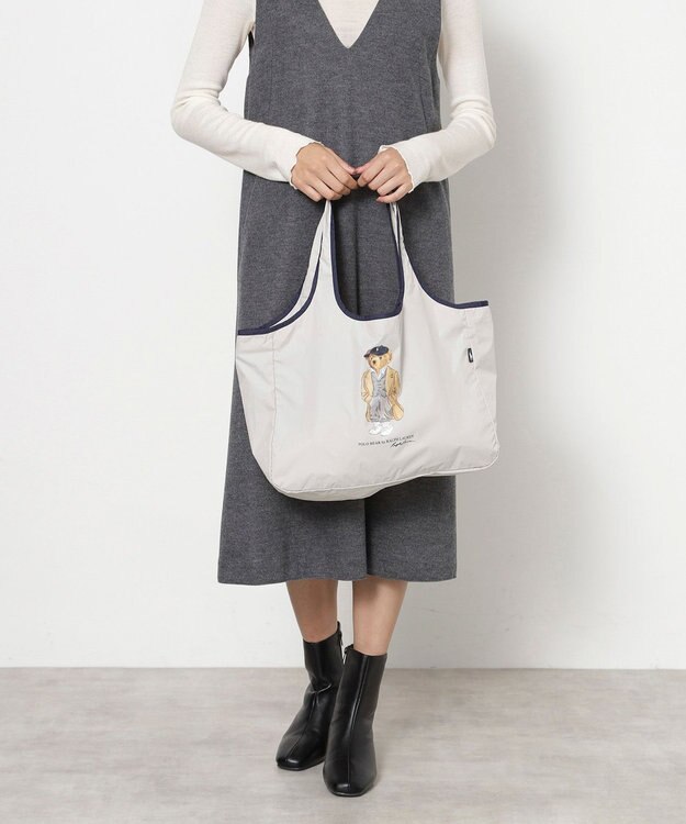 MOONBAT POLO RALPH LAUREN(ポロ ラルフローレン) ポケッタブルレインバッグ SEASON BEAR ポロベア ライトグレー