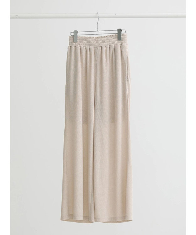 earth music&ecology ラメリブパンツ Gold