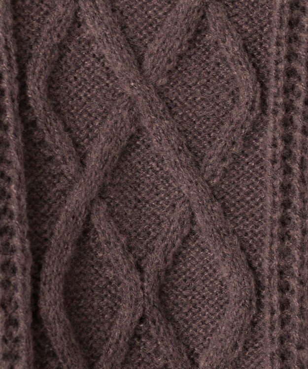 Feroux 【洗える】金釦ケーブル ニット ダークブラウン系