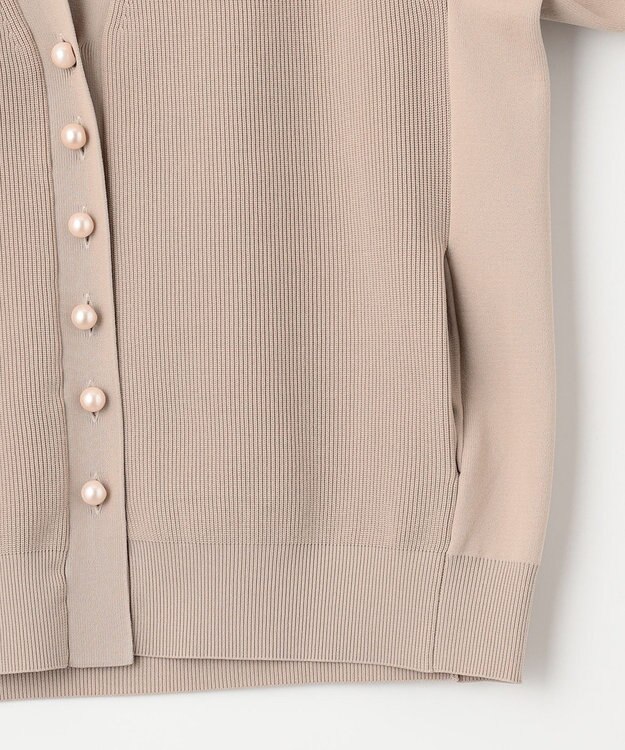 組曲 【洗える・軽量】スポンディッシュニット カーディガン ベージュ系