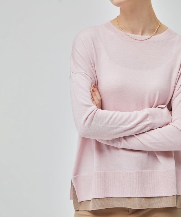 BEIGE， 【洗える】LA MONNAIE / クルーネックニット Pink