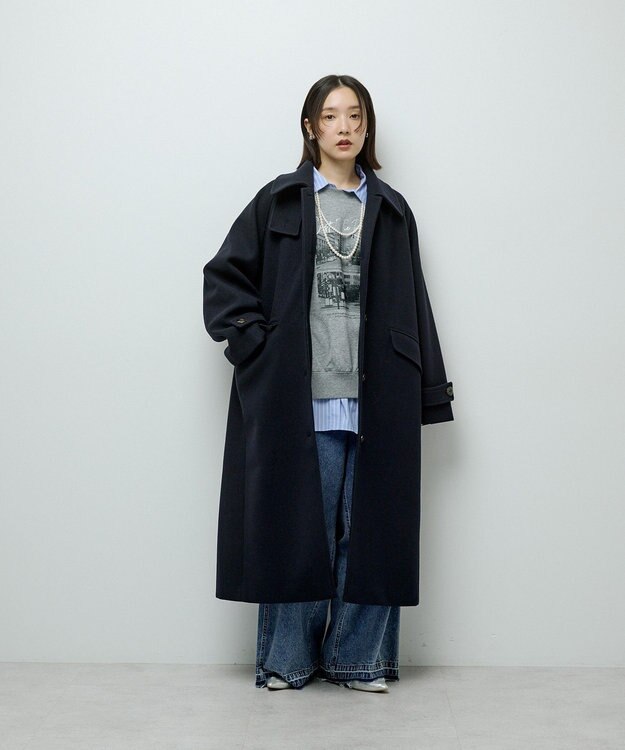 Green Parks オーバーサイズロゴ裏毛プルオーバー Gray Mixture