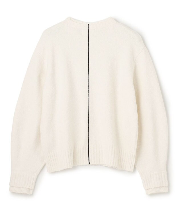 BEIGE， 【洗える】BERTAINA /  配色リンキングクルーネックニット Ecru×Navy