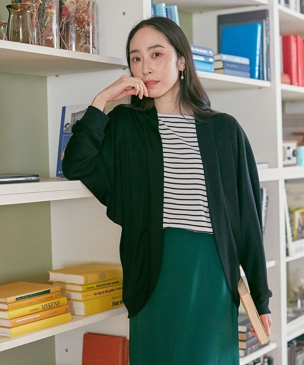 ANY 【UVケア/接触冷感】ドルマンスリーブカーディガン ブラック