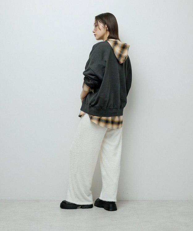 Green Parks オーバーサイズロゴ裏毛プルオーバー Charcoal Gray