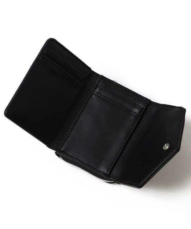 WEGO メタルリボンレターフラップウォレット ブラック