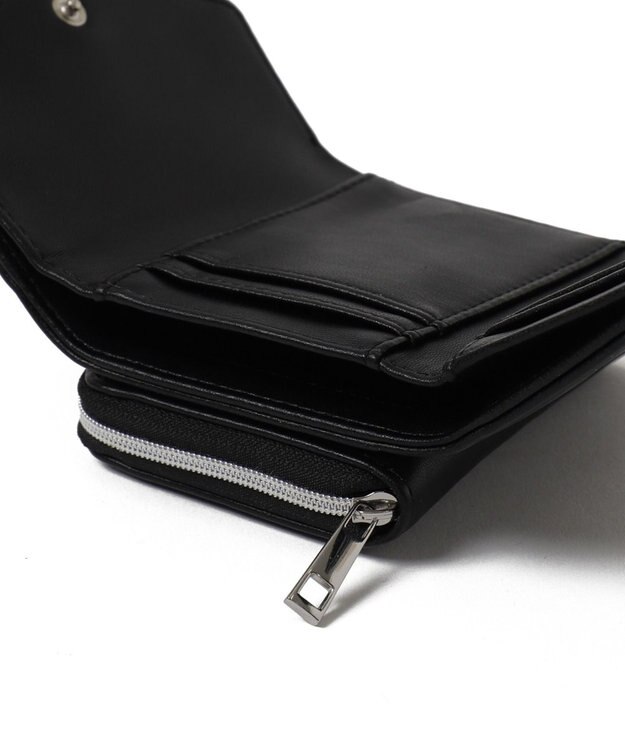 WEGO メタルリボンレターフラップウォレット ブラック