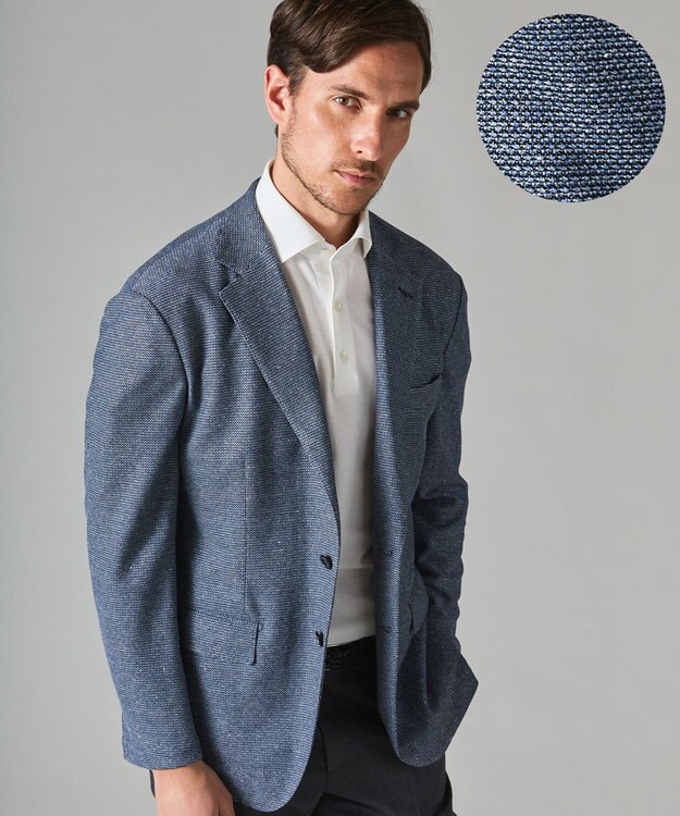 GOTAIRIKU 【吸水速乾/ウォッシャブル】ノルマンディーリネン カーディガンジャケット（24年モデル） サックスブルー系