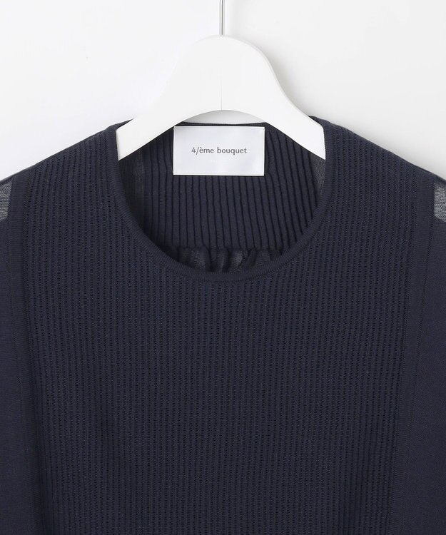 自由区 【カトリエムブーケ】Details delicats タックディティールプルオーバー ネイビー