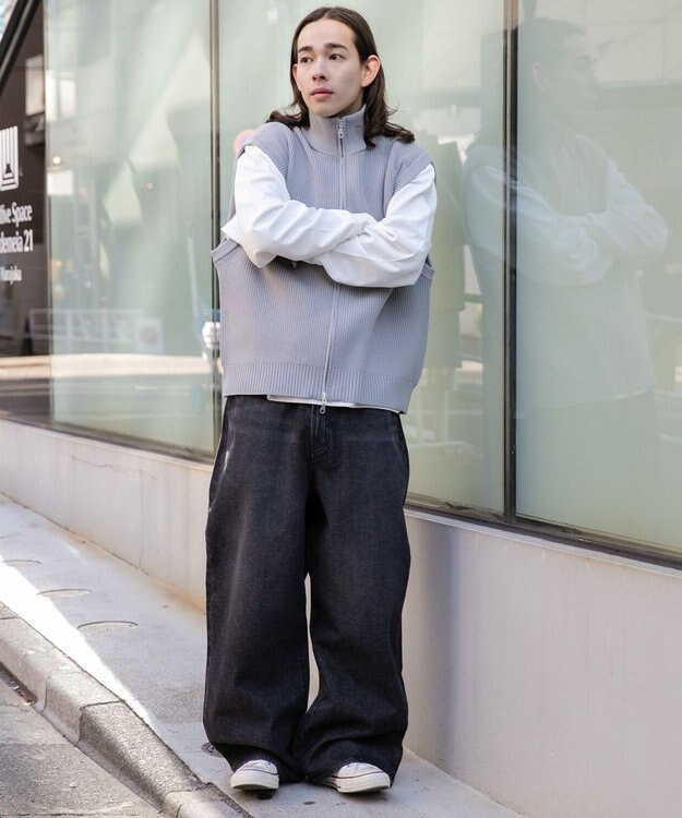 WEGO 【ユニセックス着用ITEM/】スーパーバギージーンズ ブラックその他