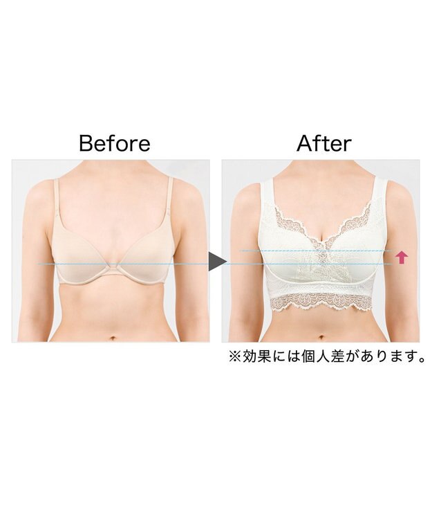 BRADELIS New York 【BRADELIS Me / ノンワイヤー・バストアップ】レーシィオールインワンブラ 日中も就寝時も快適に補正するブラ ブラック