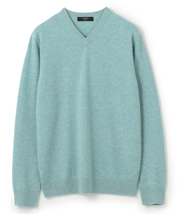 JOSEPH HOMME ピュアカシミヤ　Vネックニット スモーキーグリーン系