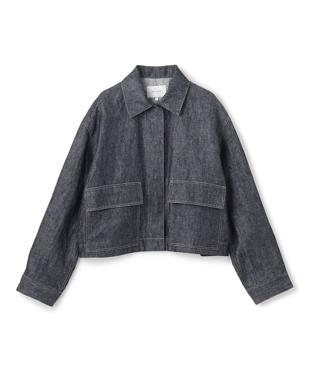 BEIGE， 【洗える】CUPHEA / アウトポケットジャケット Indigo