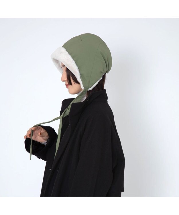 林八百吉商店 un chapeau  中綿ボンネット カーキ