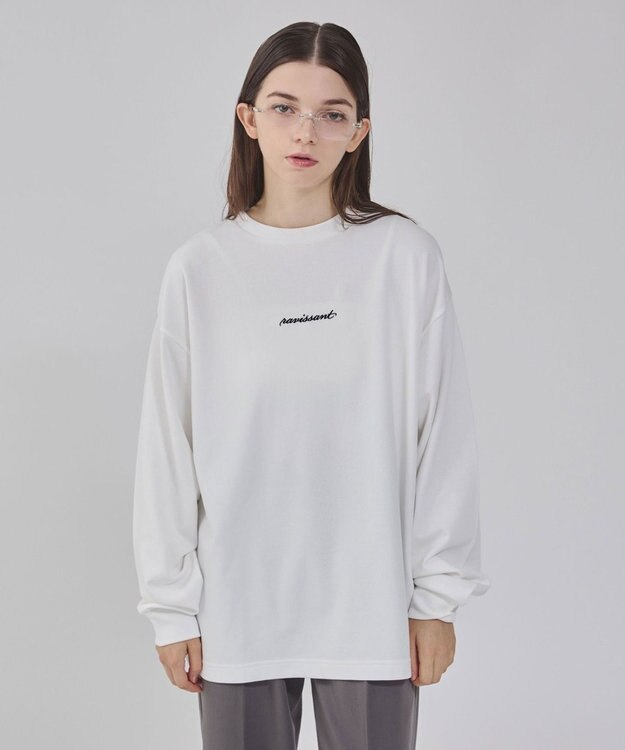 WEGO 【ユニセックス着用/UVカット/軽量/接触冷感//毛玉レス/しわになりにくい/ストレッチ/MLサイズ展開】AIRFUNCTIONシンプルロゴT（しわに ホワイト