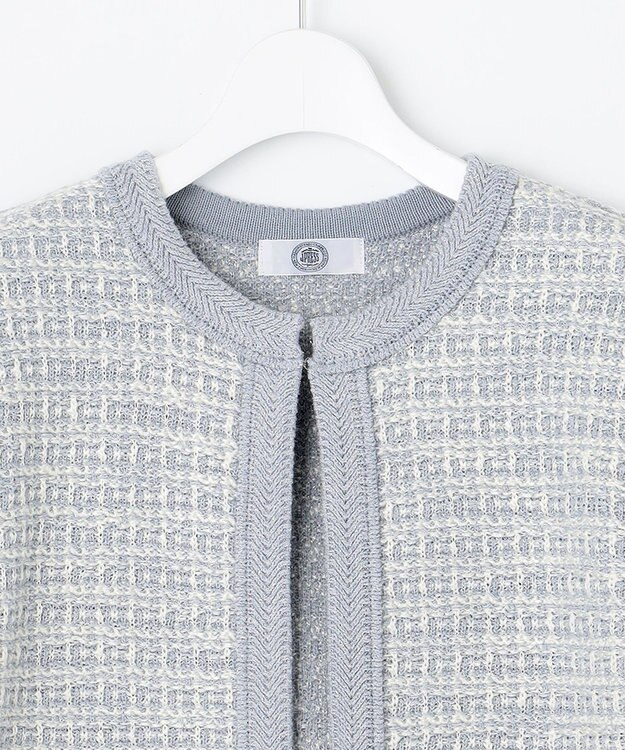 J.PRESS LADIES 【洗える】TWEED KNIT カーディガン サックスブルー系5