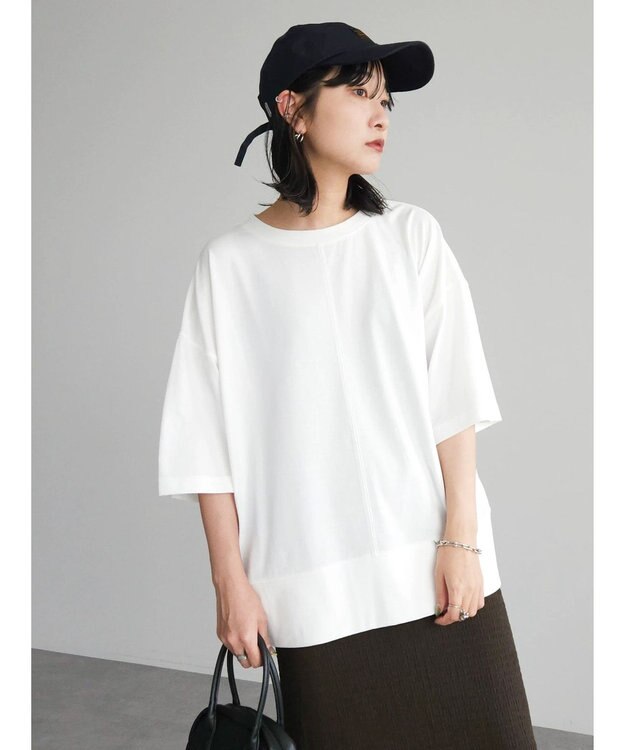 Green Parks 接触冷感裾リブＴシャツ Off White