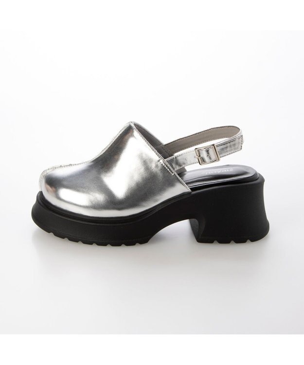 MODE ET JACOMO <noyau>センターライン厚底サボサンダル シルバー