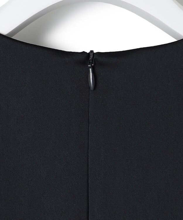 23区 【APPLAUDIR】クリアダブルサテン フリルヘム ブラウス ネイビー系