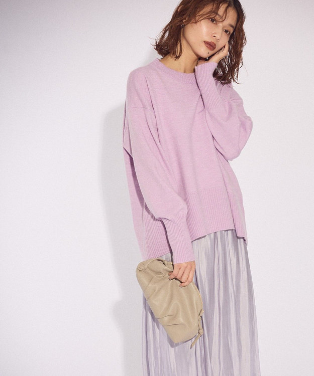 Green Parks ふわもっちニットプルオーバー Purple