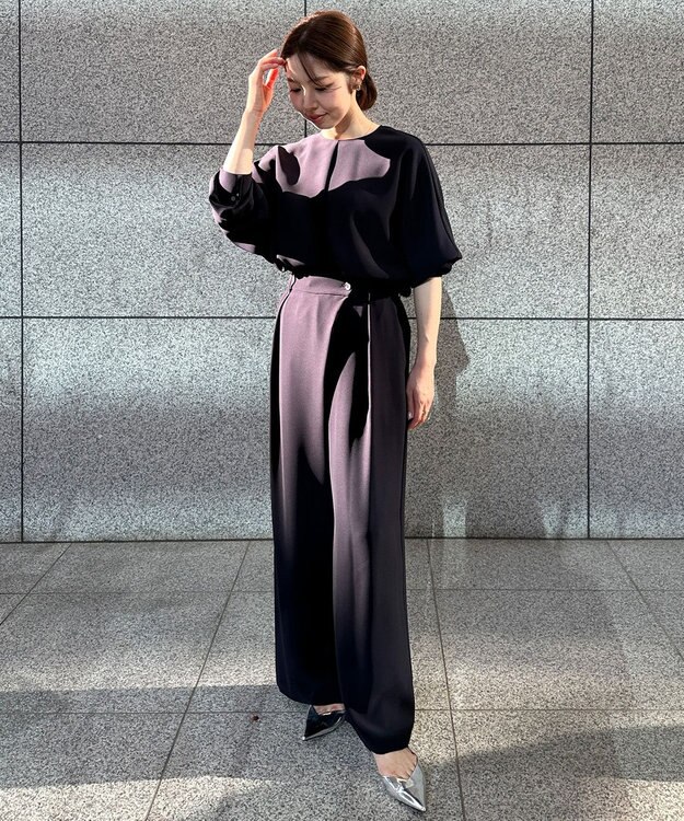 UNFILO アシンメトリー ラップパンツ ネイビー