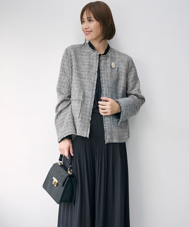 自由区 S 【セットアップ対応・洗える】ライトサテンプリーツ スカート ネイビー