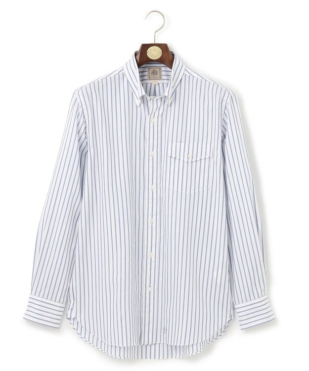 J.PRESS MEN ドビーマルチストライプ シャツ ブルー系1