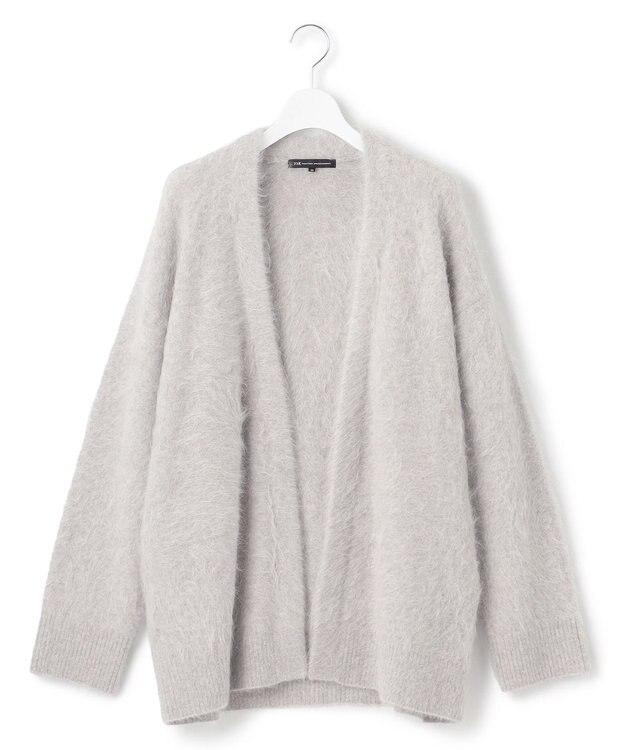 23区 アルパカシャギー ニット カーディガン ライトグレー系