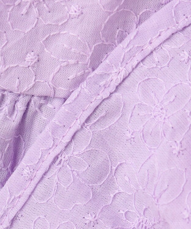 ANY KIDS キャミソール付き 長袖Tシャツ ラベンダー×オフホワイト