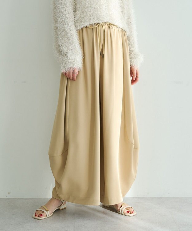 YECCA VECCA コクーンドレープワイドパンツ Beige