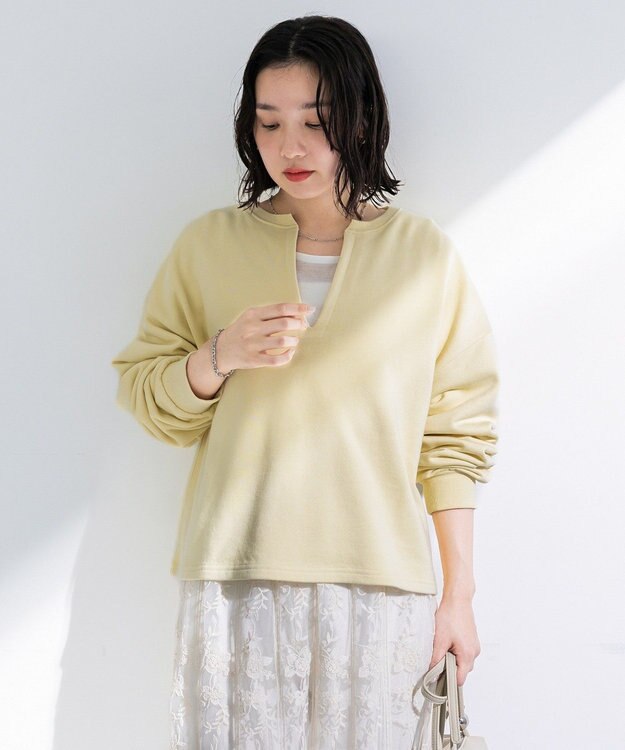 Green Parks ＳＥＴ２点　深Ｖネック裏毛＋プルオーバー Yellow