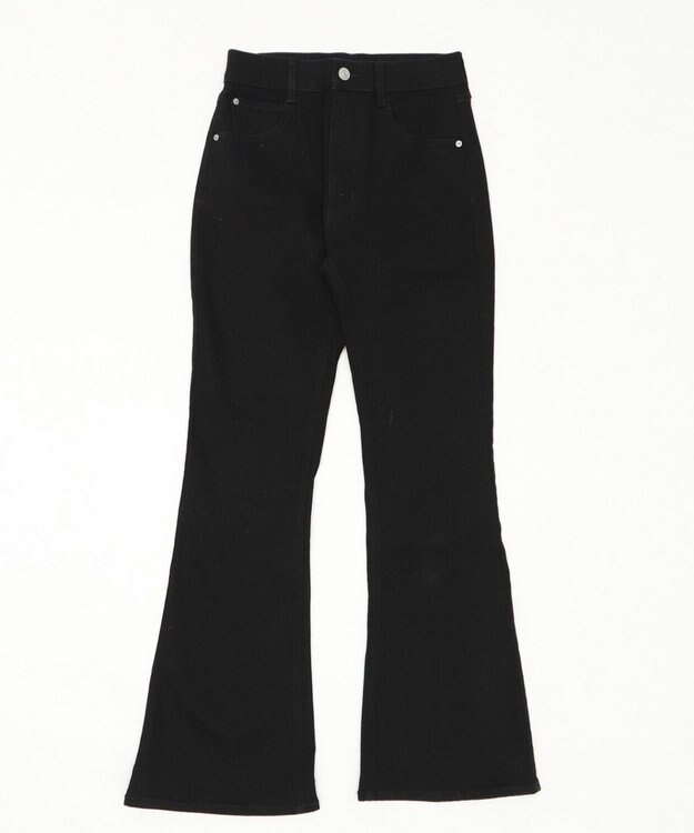 WEGO 【美脚パンツ】ストレッチフレアデニムパンツ デニムブラック