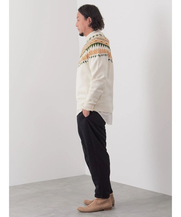 CRAFT STANDARD BOUTIQUE 【男女兼用】求心柄クルーネックニット Ivory