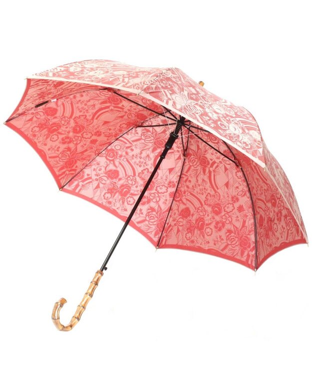 槇田商店 Kirie 更紗 ルージュ 長傘 赤