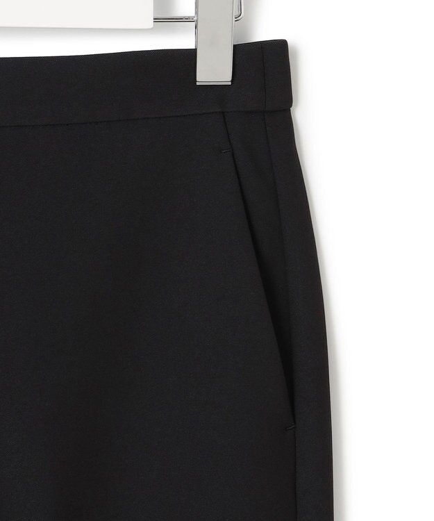 ICB 【洗える】 トリアセボディシェルピーチ ワイドパンツ ブラック系