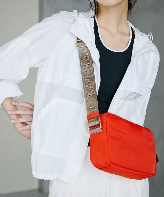 TOPKAPI 【Breath TOPKAPI】Freely フリーリー ナイロン ロゴテープ  スクエア ショルダーバッグ オレンジ