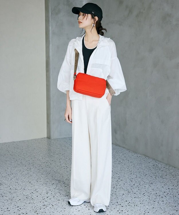 TOPKAPI 【Breath TOPKAPI】Freely フリーリー ナイロン ロゴテープ  スクエア ショルダーバッグ オレンジ