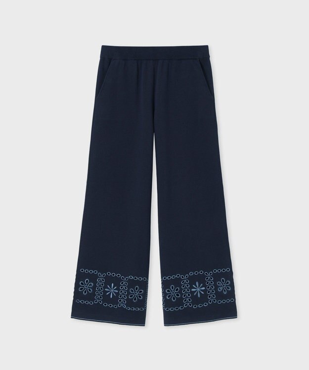 Paul Smith ハンドクラフトエンブロイダリー ニット トラウザーズ ネイビー