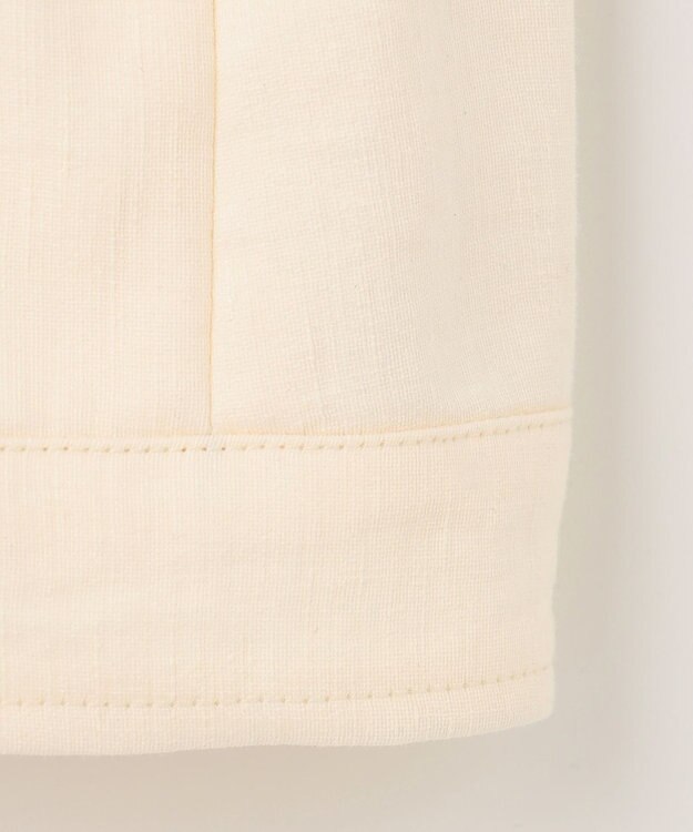 自由区 【XSサイズ～/洗える】ブライトリネンファイユ ジップアップブルゾン アイボリー系