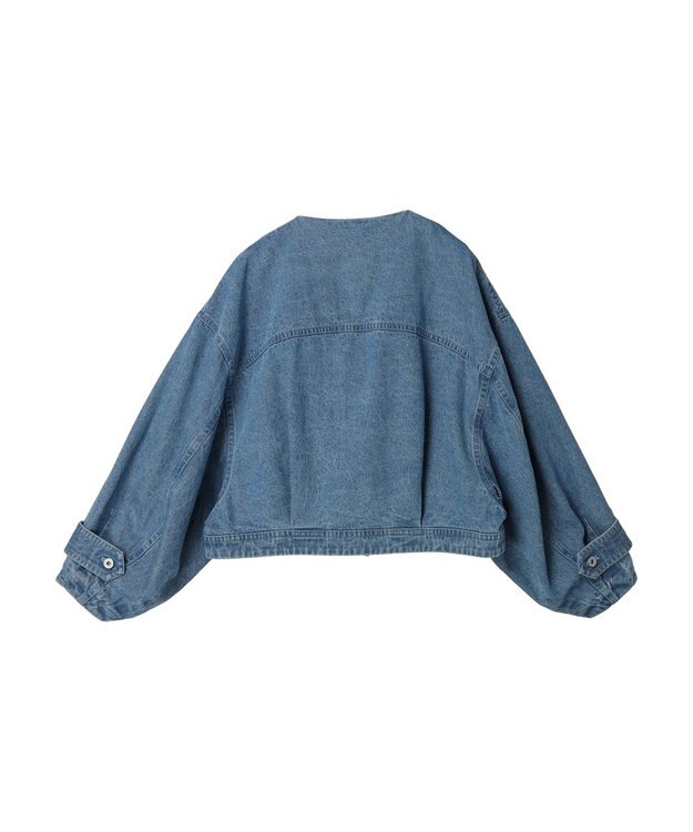 earth music&ecology ビッグカラーショートジャケット Light Indigo