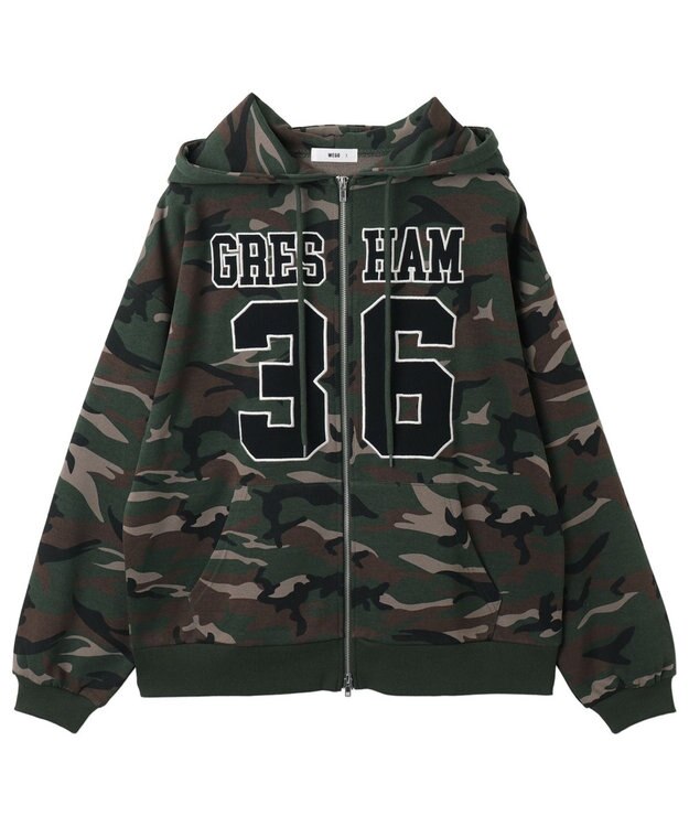 WEGO ナンバリングビッグジップパーカー 柄1