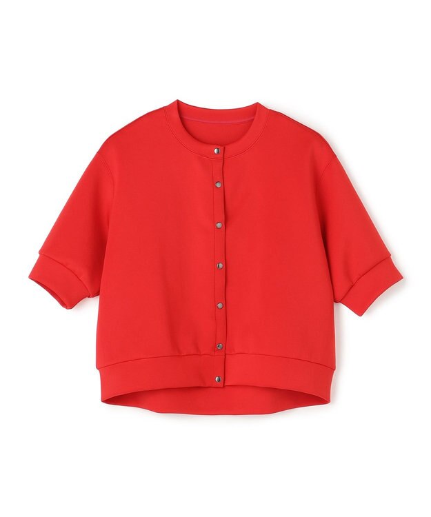 UNFILO L BEAUTY FORM JERSEY light スナップカーディガン レッド