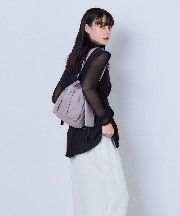 MioFIRANO HERRINGBONE J002 ショルダーバッグ マルチケース付き はっ水 LIGHT GRAY