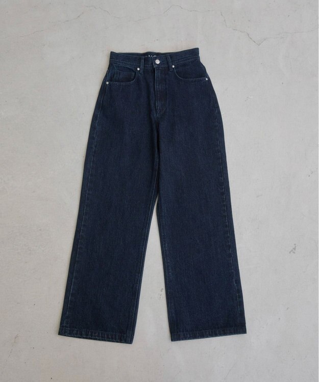 WEGO 【ANGIE VINTAGE/SMLサイズ展開】ワイドストレートデニムパンツ ネイビー