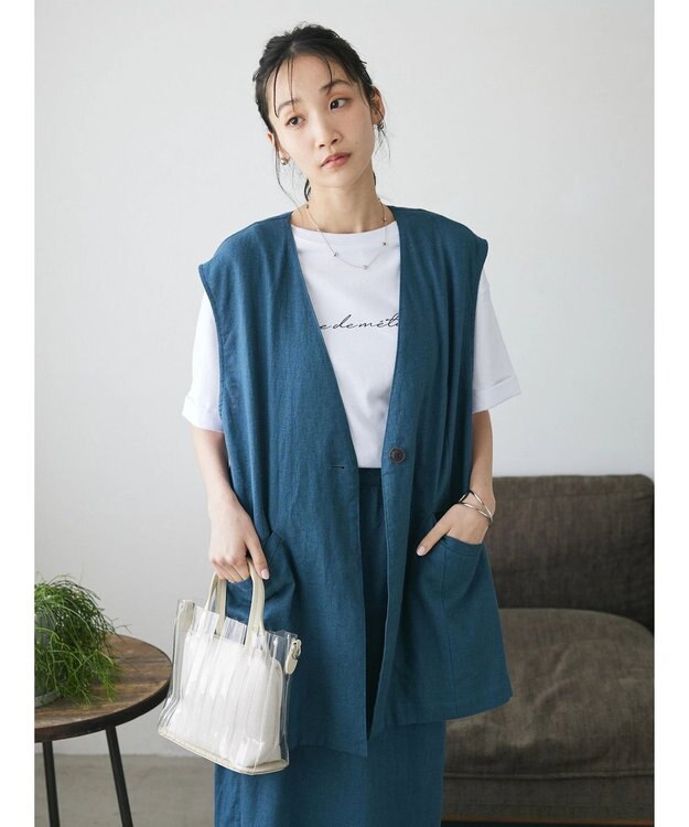 CRAFT STANDARD BOUTIQUE 【キナリノ別注】リネンレーヨンジレベスト Ivory