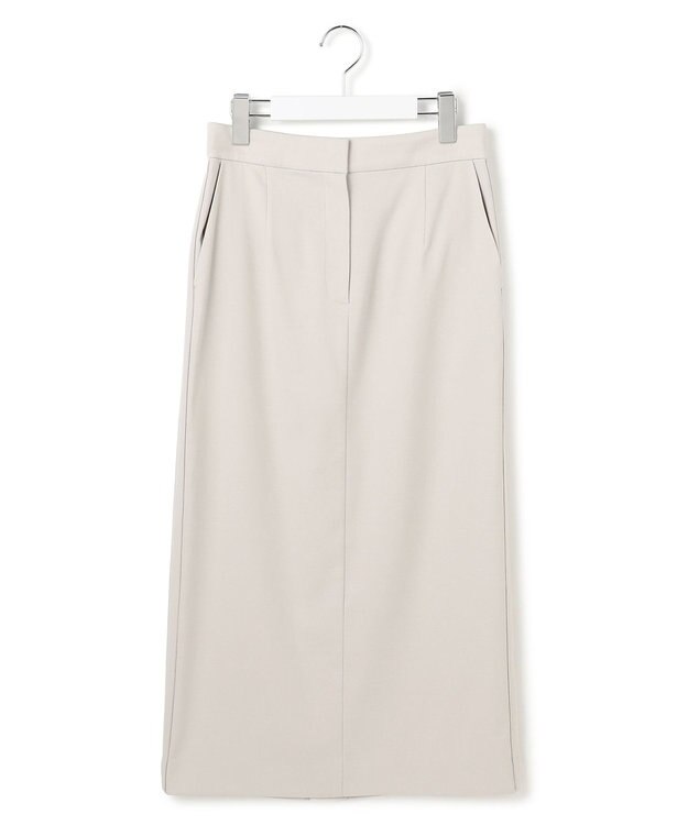 ICB 【CLASSY.掲載・裏起毛】 ウォームサテン Iラインスカート トープ系